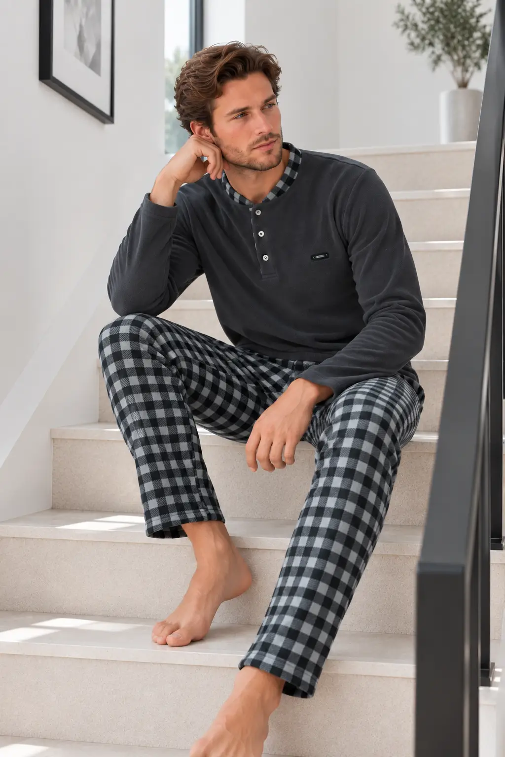 Nisanca Kışlık Erkek Polar Pijama Takımı 
