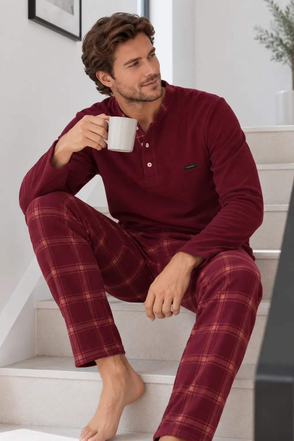 Nisanca Kışlık Erkek Polar Pijama Takımı - Sıcak Tutan Pijama