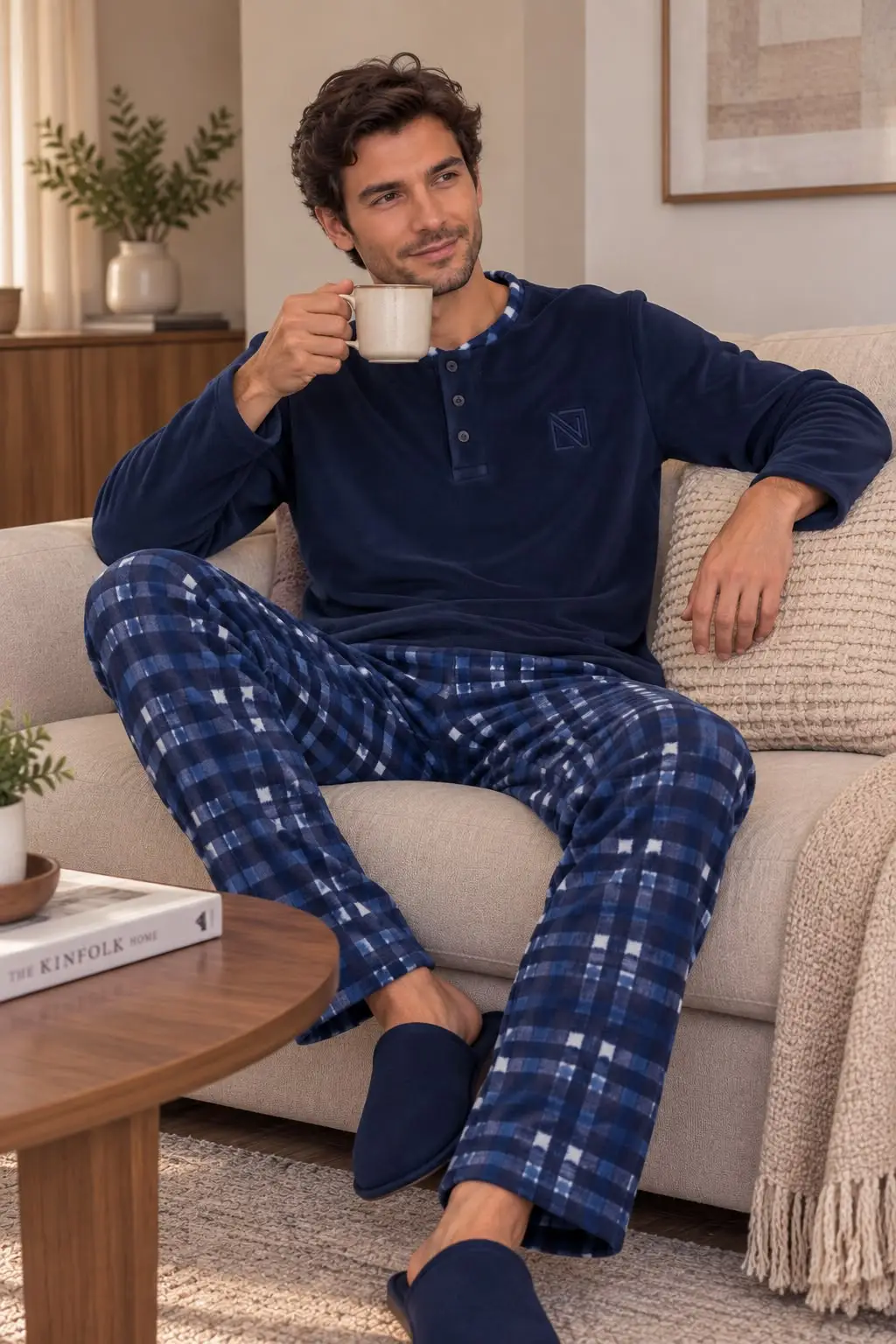 Nisanca Kışlık Sıcak Tutan Erkek Polar Pijama Takımı