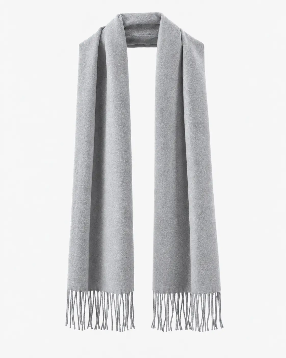 Soft Feel Kadın Atkı Şal – Yumuşak Dokulu Geniş Oversize Püsküllü Omuz Şalı - Açık Gri